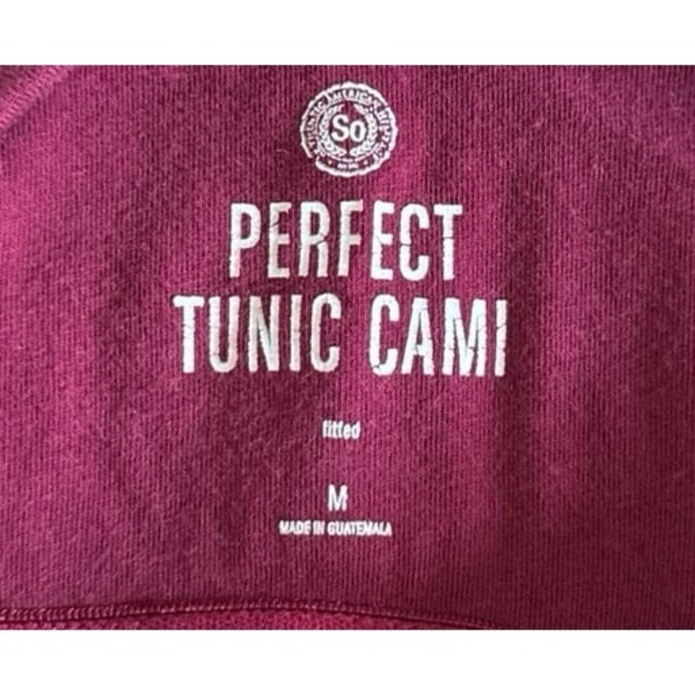 SO Women's Maroon Perfect Tunic Cami Fitted Padded Size Medium - Picture 4 of 10